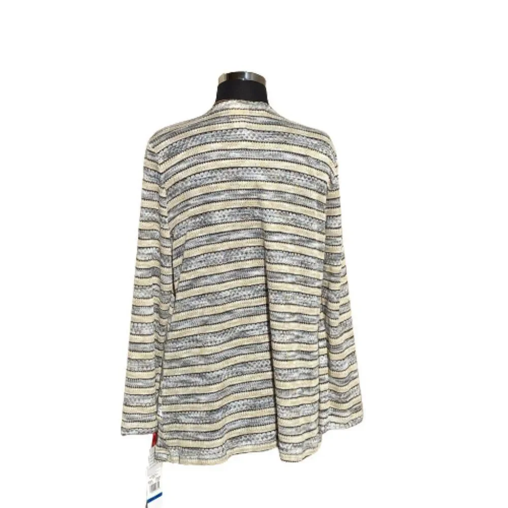 🆕Ruby Rd Petite XL Open Front Stripe Cardigan - Picture 3 of 7